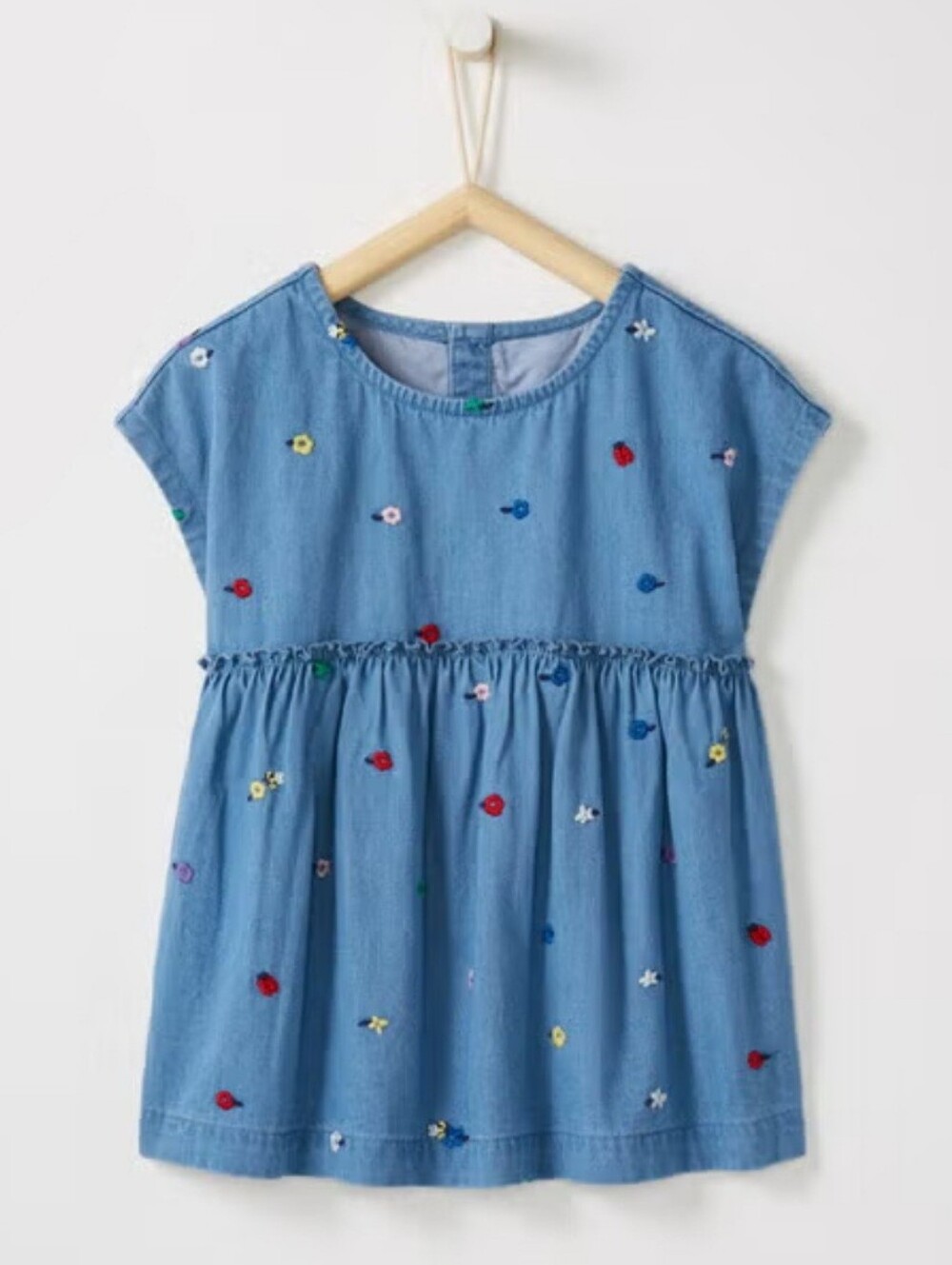 Hanna Andersson Embroidered Chambray Popover Girls Size US 10 140cm